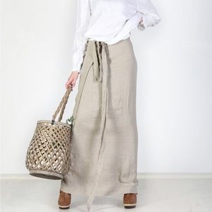Long linen wrap skirt size small. Hand made/ ethically made. Purchased on Etsy.